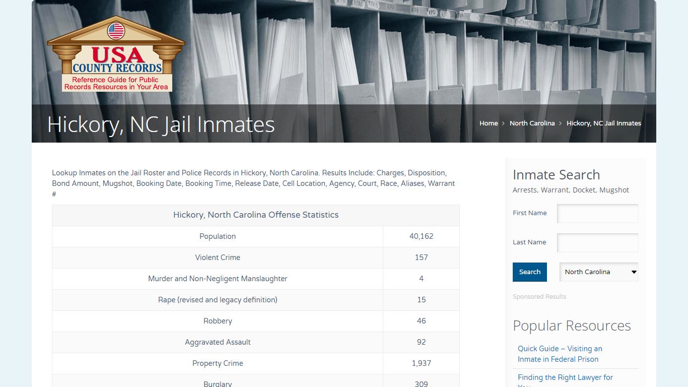 Hickory, NC Jail Inmates | Name Search